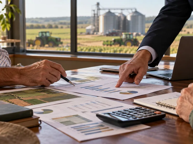 Imagem ilustrativa de reunião para reorganização financeira em escritório de fazenda.